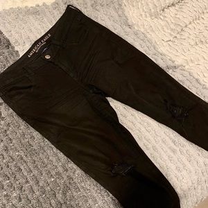 American Eagle Black Ripped Knee Jeans